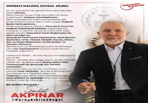 DP Milletvekili Serhat Akpınar'dan ''Sonsuz Teşekkür '' Mesajı